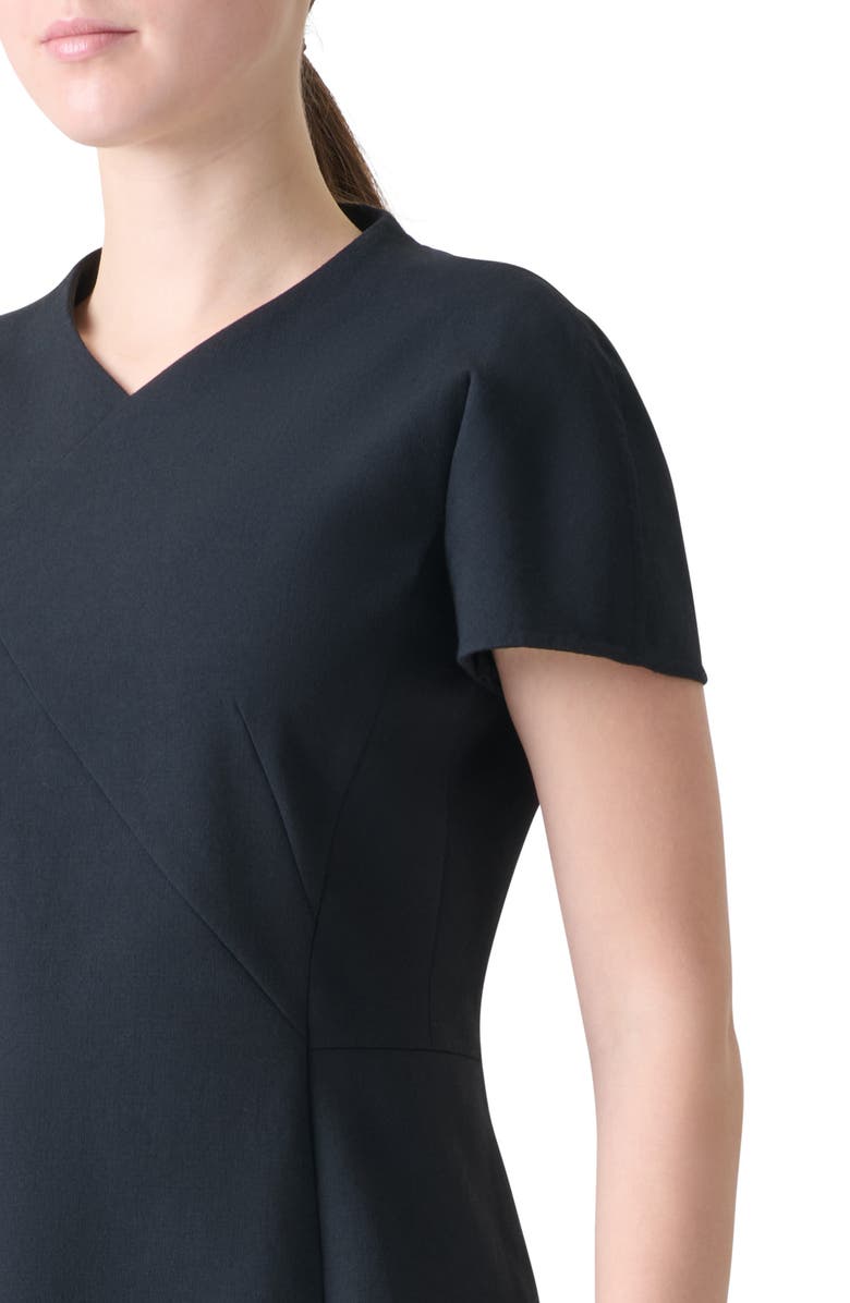 Akris Asymmetric Seam Dress, Alternate, color, Black