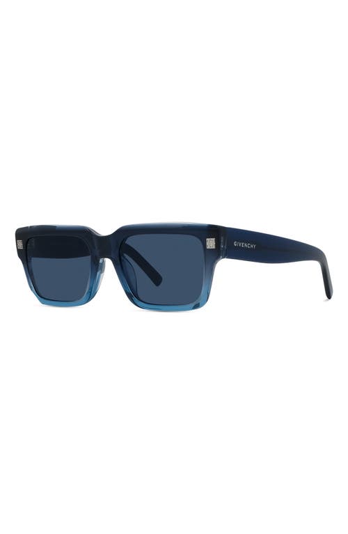 Givenchy Gv Day 53mm Square Sunglasses In Shiny Blue/blue
