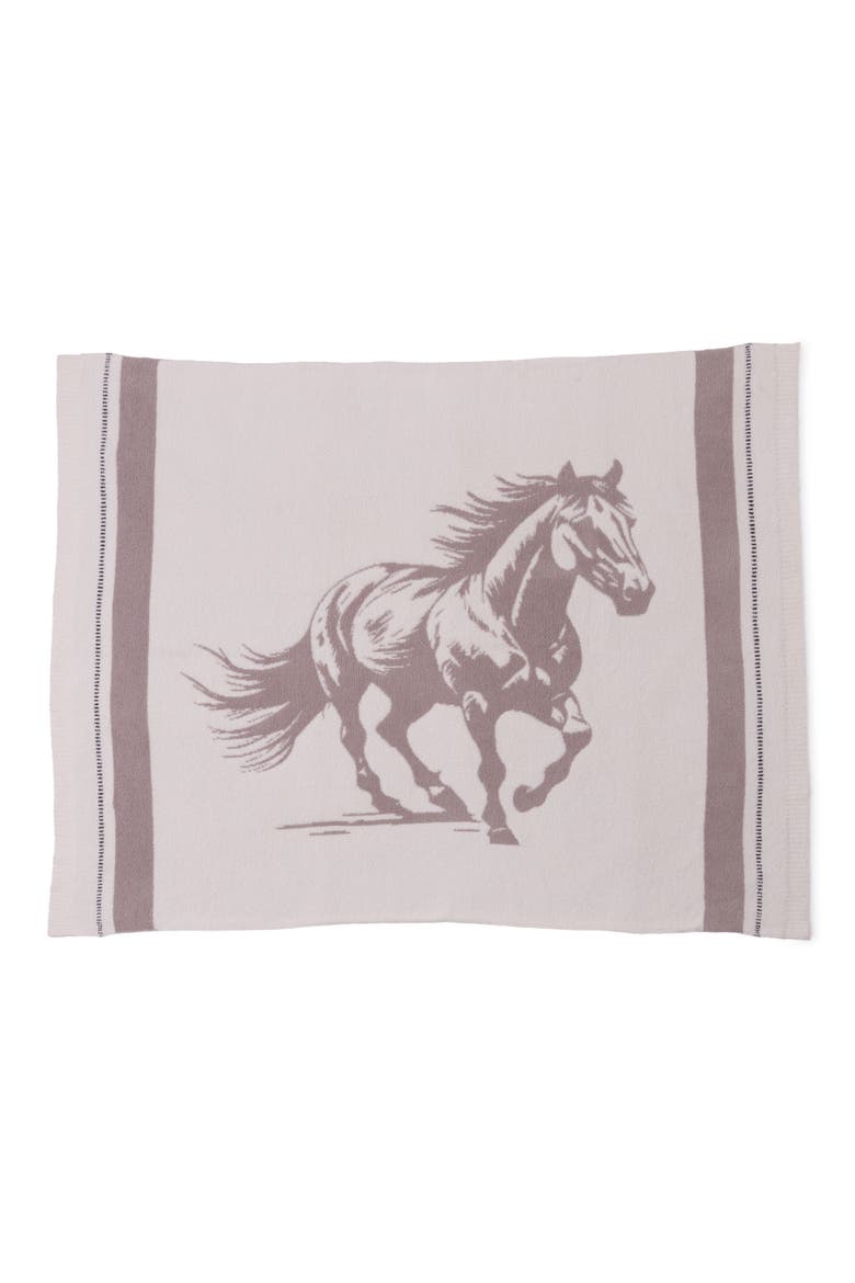 CozyChic® Stallion Jacquard Throw Blanket, Main, color, CREAM MULTI