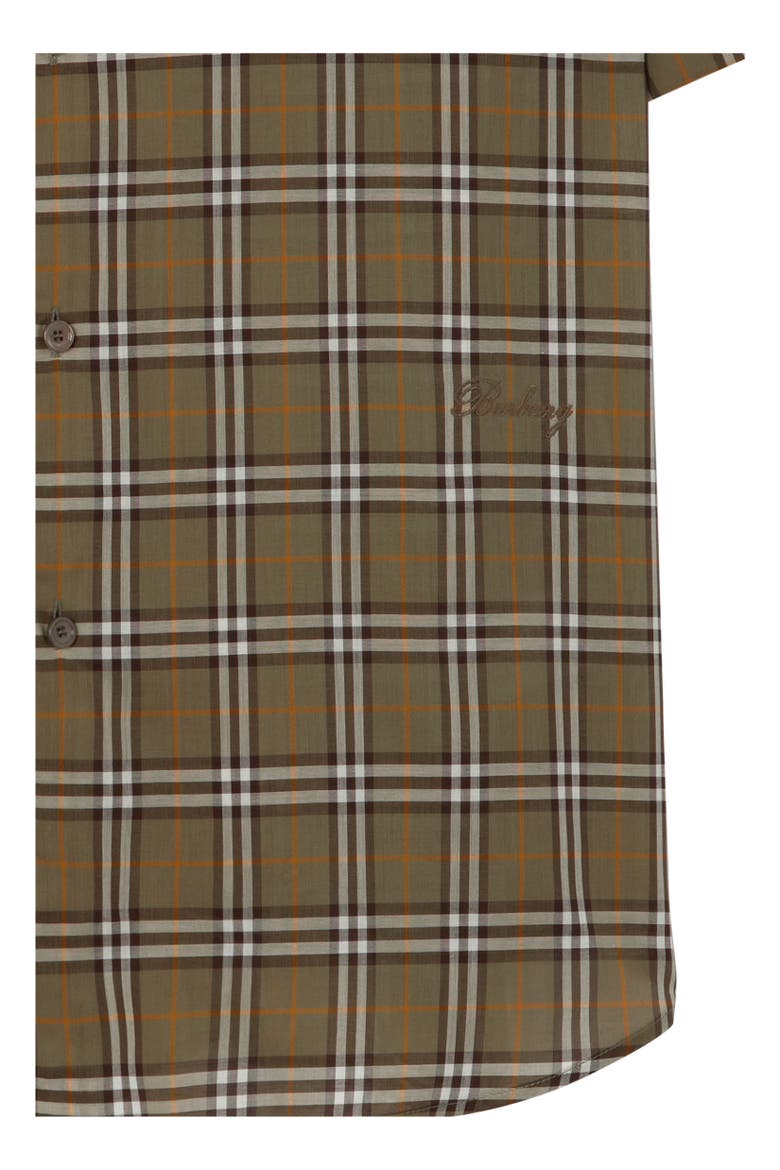 Relaxed Fit Check Cotton Shirt, Alternate, color, Finch brown