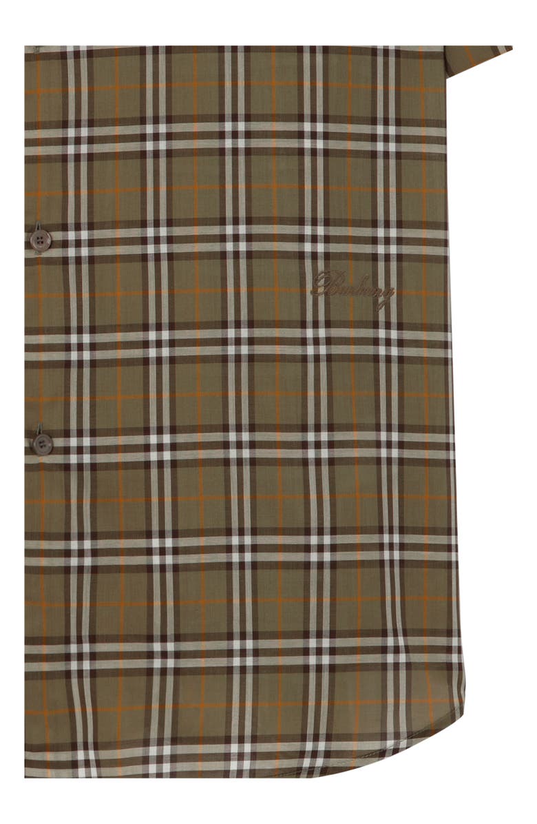 Burberry Relaxed Fit Check Cotton Shirt, Alternate, color, Finch Brown