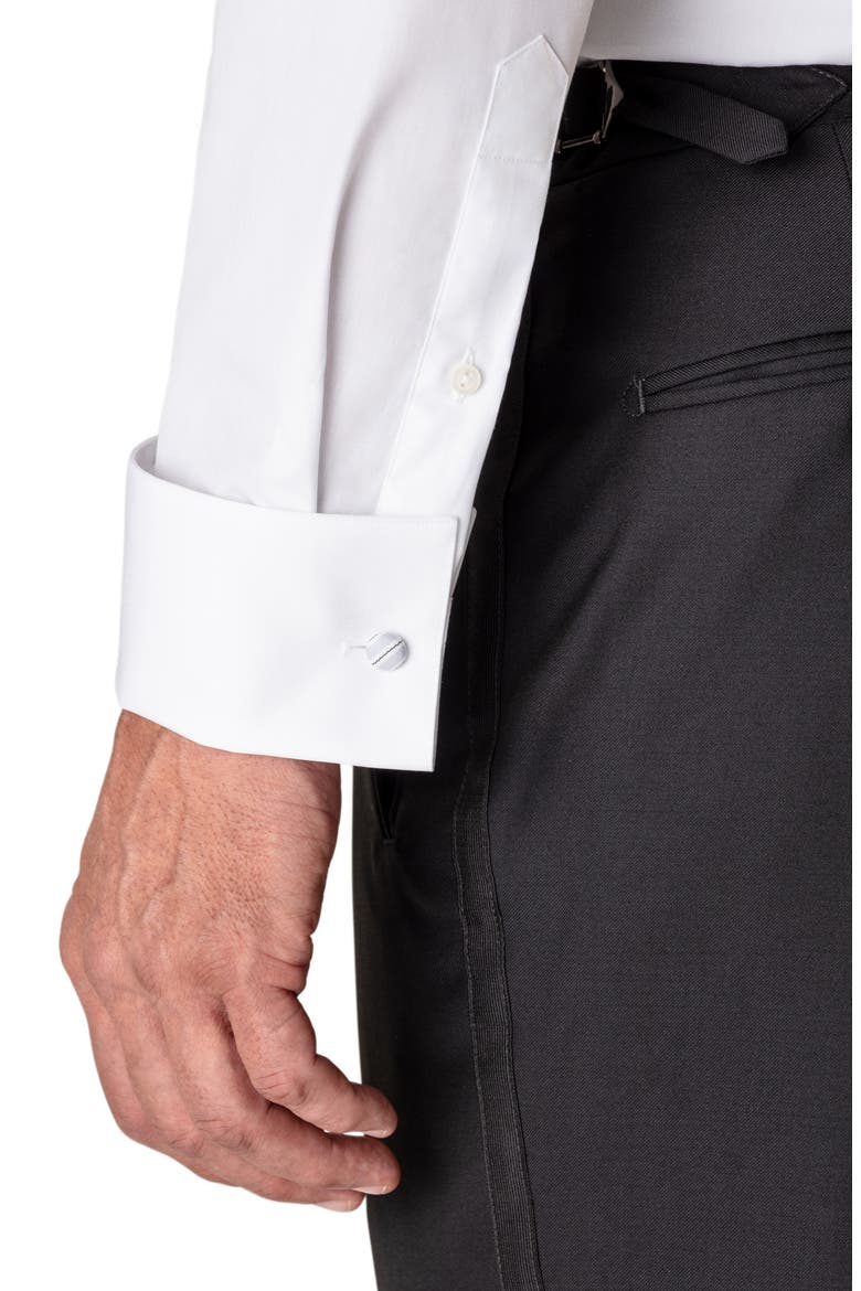 Classic Fit Pleated Bib Tuxedo Shirt, Alternate, color, WHITE