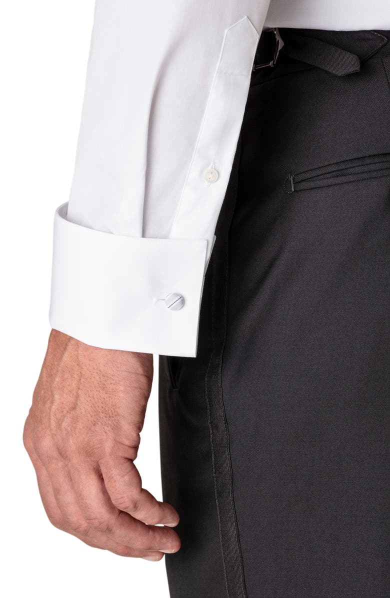 Eton Slim Fit Pleated Bib Tuxedo Shirt, Alternate, color, White