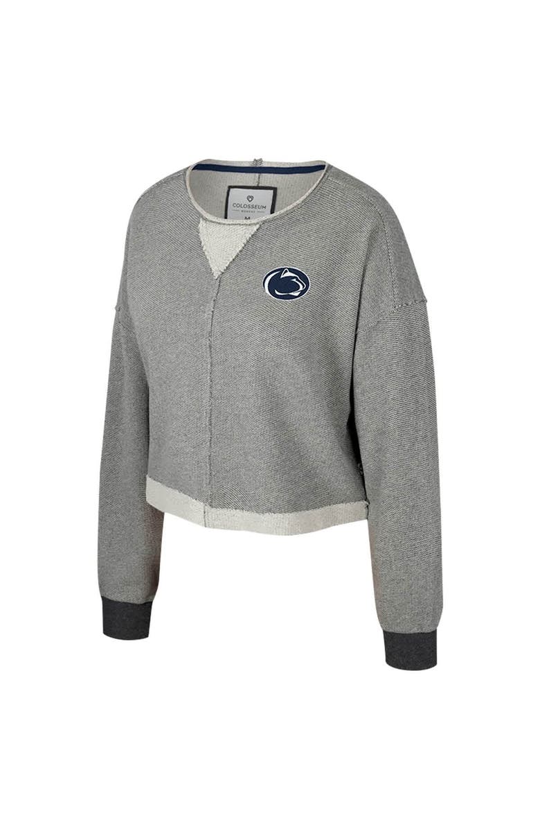 COLOSSEUM Women's Colosseum Charcoal Penn State Nittany Lions Magnum Scoop Neck Cropped Pullover Sweatshirt, Alternate, color, Charcoal