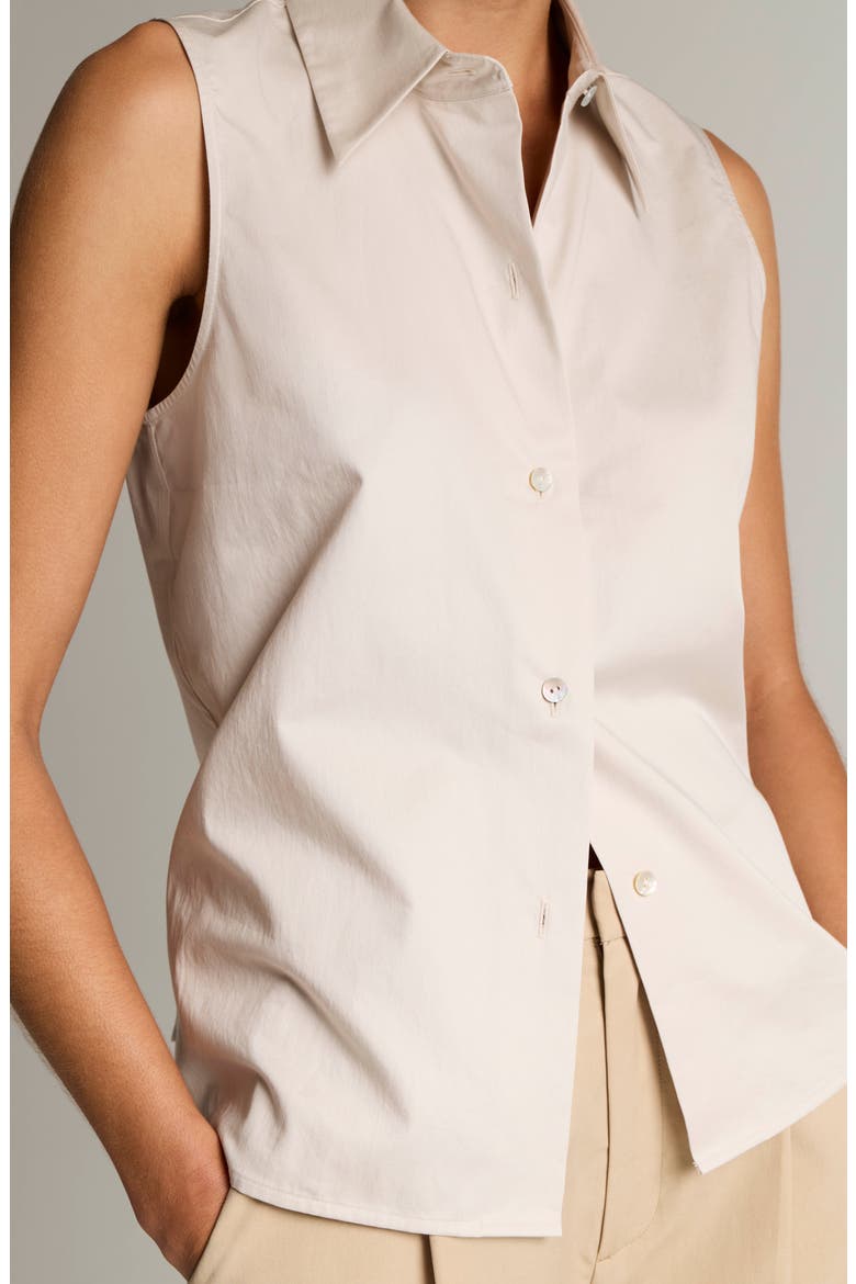 Sleeveless Button-Up Shirt, Alternate, color, OYSTER