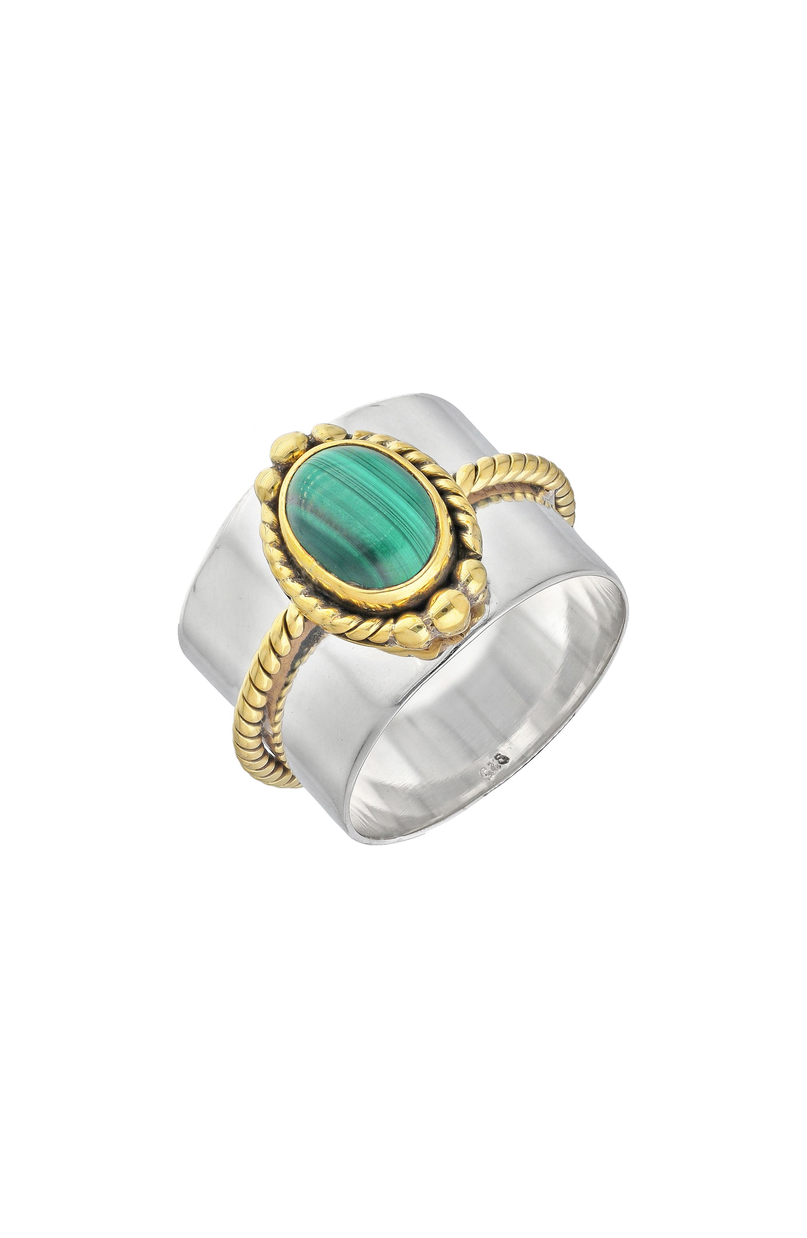 YS GEMS Two-Tone Malachite Ring