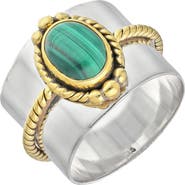 YS GEMS Two-Tone Malachite Ring