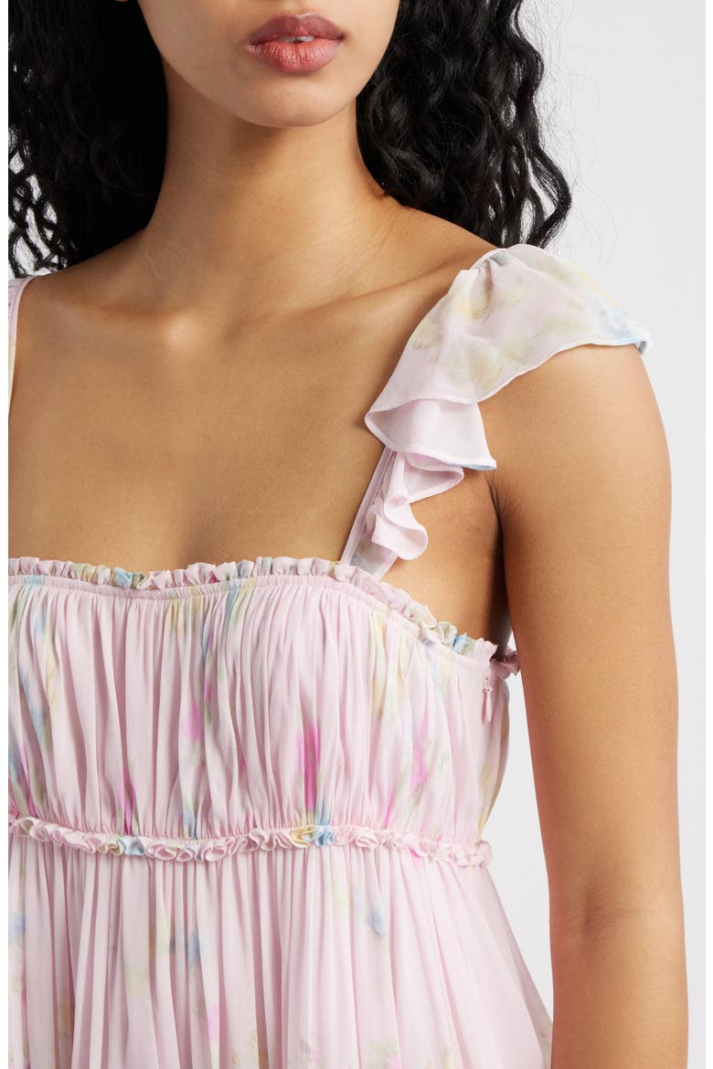 Zanira Babydoll Minidress, Alternate, color, ROSY TRELLIS