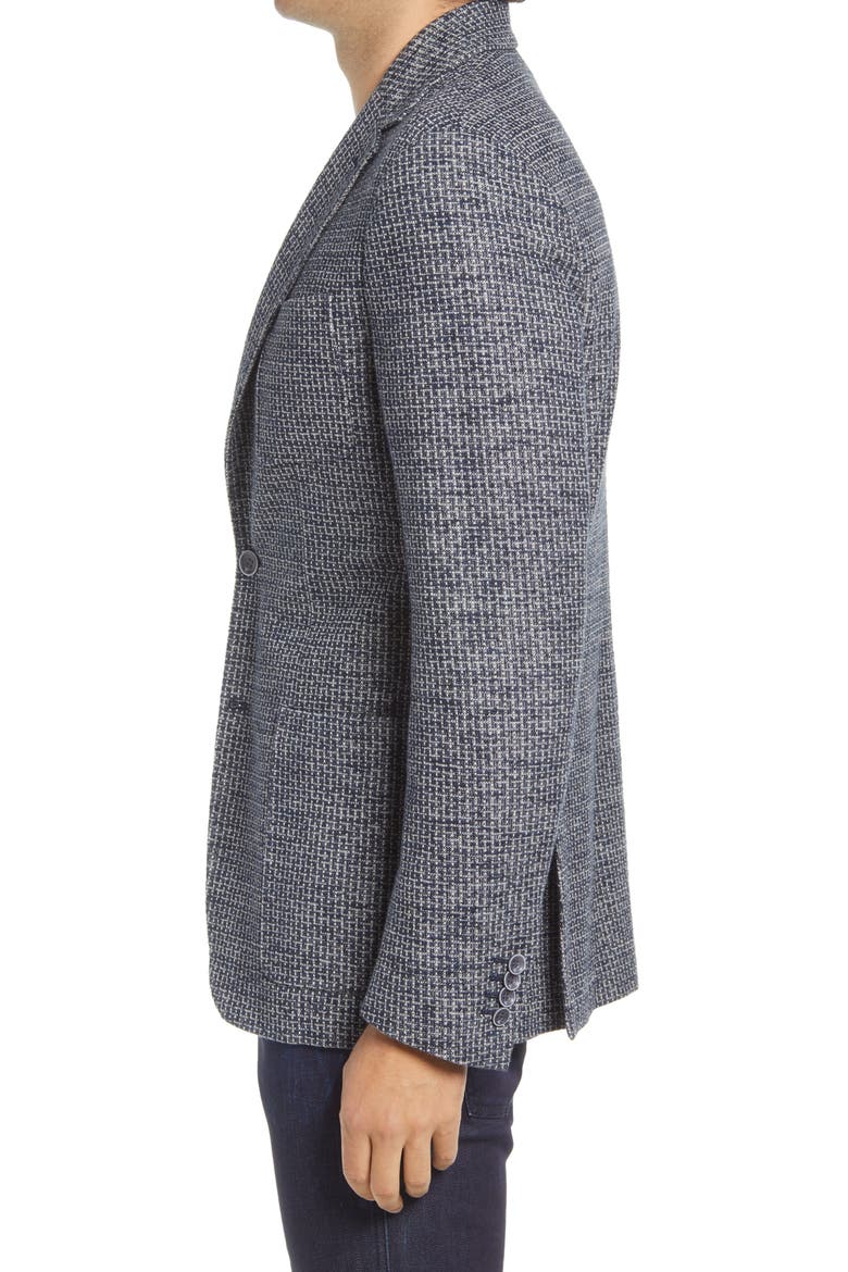 Trim Fit Bouclé Jersey Sport Coat, Alternate, color, NAVY