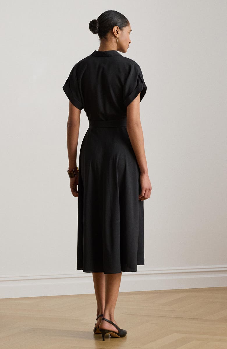 Lauren Ralph Lauren Fratillo Faux Wrap Shirtdress, Alternate, color, Black