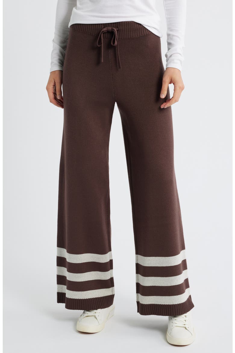 Stripe Leg Sweater Pants, Main, color, EARTH