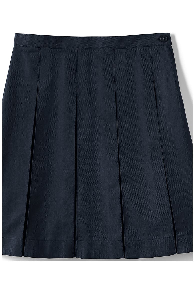 School Uniform Girls Solid Box Pleat Skirt Below the Knee, Alternate, color, Classic Navy
