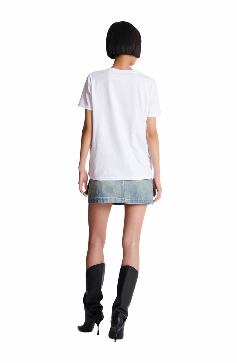 Balmain T-Shirt With Balmain Paris Chain Print, Alternate, color, White
