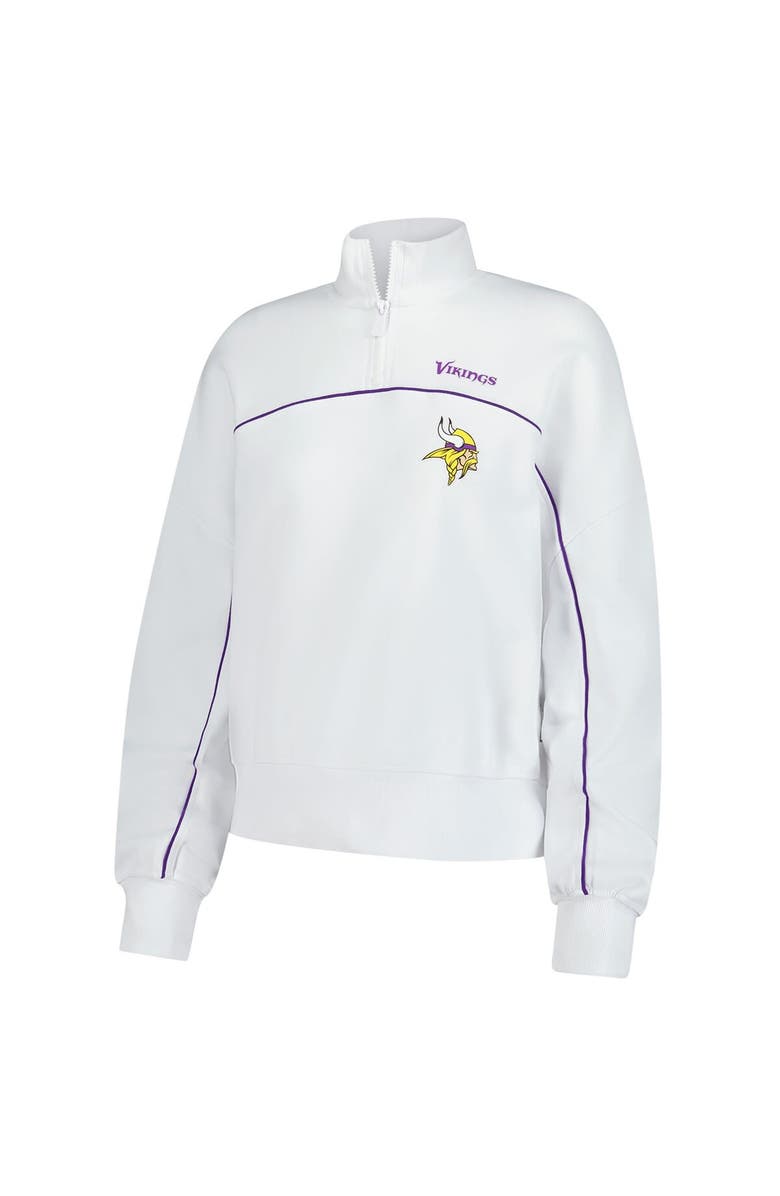 New Era Women's New Era White Minnesota Vikings Functional Fandom Quarter-Zip Sweatshirt, Alternate, color, 