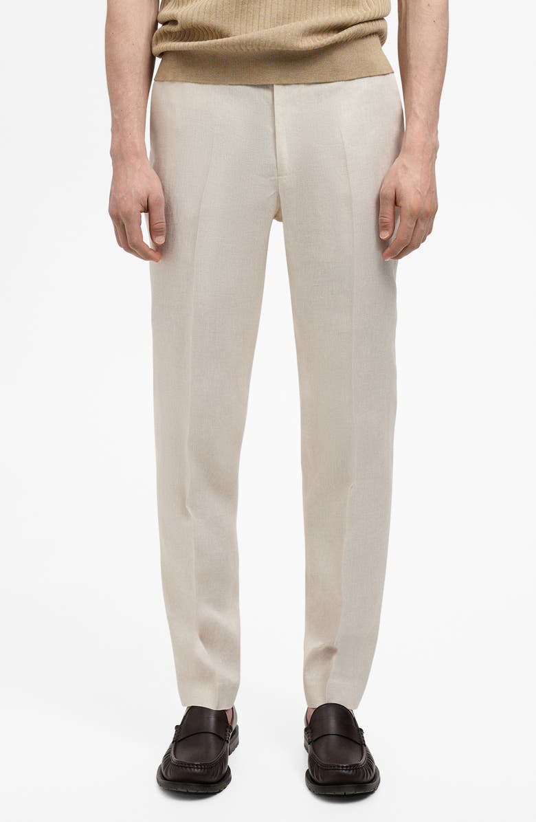 MANGO Slim Fit Suit Pants, Main, color, Ecru