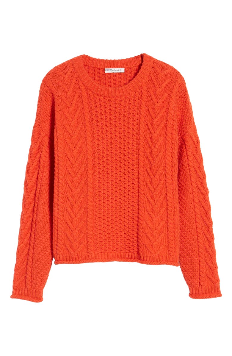 Madewell Cable Knit Pullover Sweater, Alternate, color,