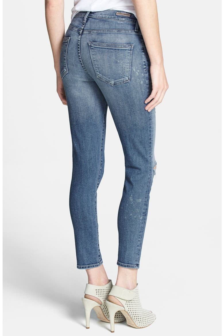 'Rocket' Destroyed Crop Skinny Jeans, Alternate, color, DISTRESSED FIZZLE