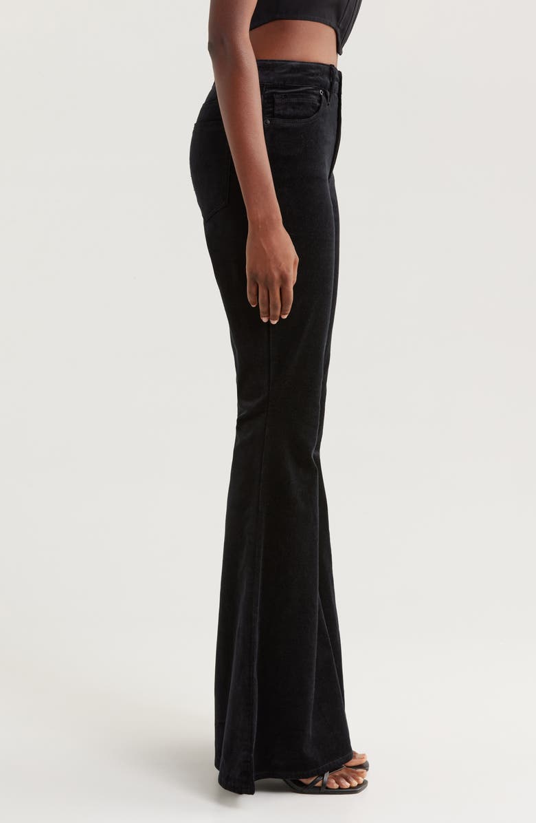 Good American Good Waist Super Flare Velvet Pants, Alternate, color, Black001