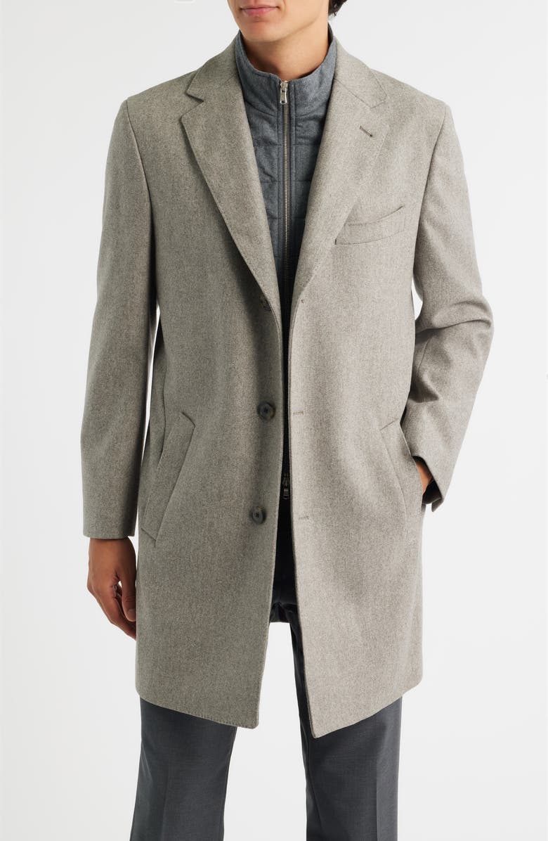 Jack Victor Delroy Wool Overcoat, Main, color, Oatmeal