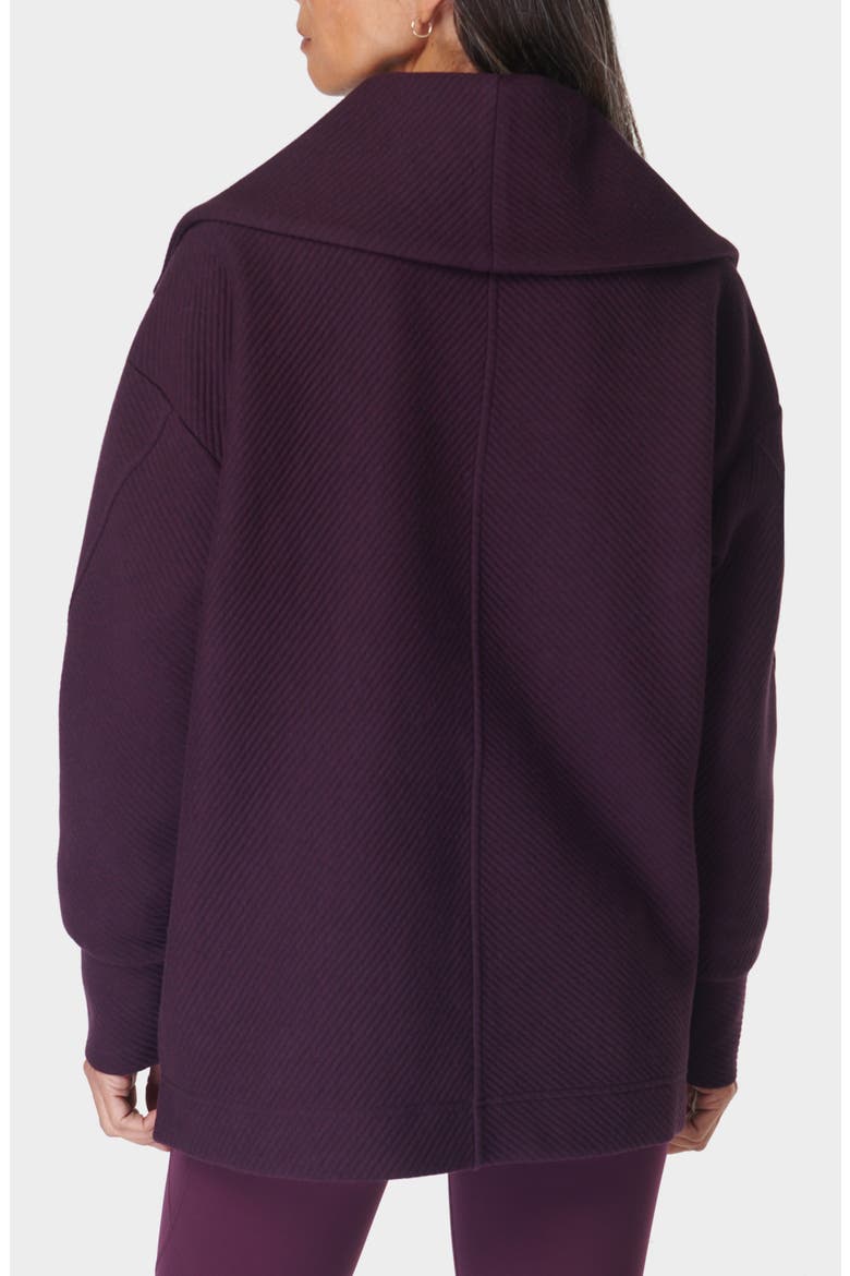 Radiant Oversize Half Zip Sweatshirt, Alternate, color, MIDNIGHT CHERRY PURPLE