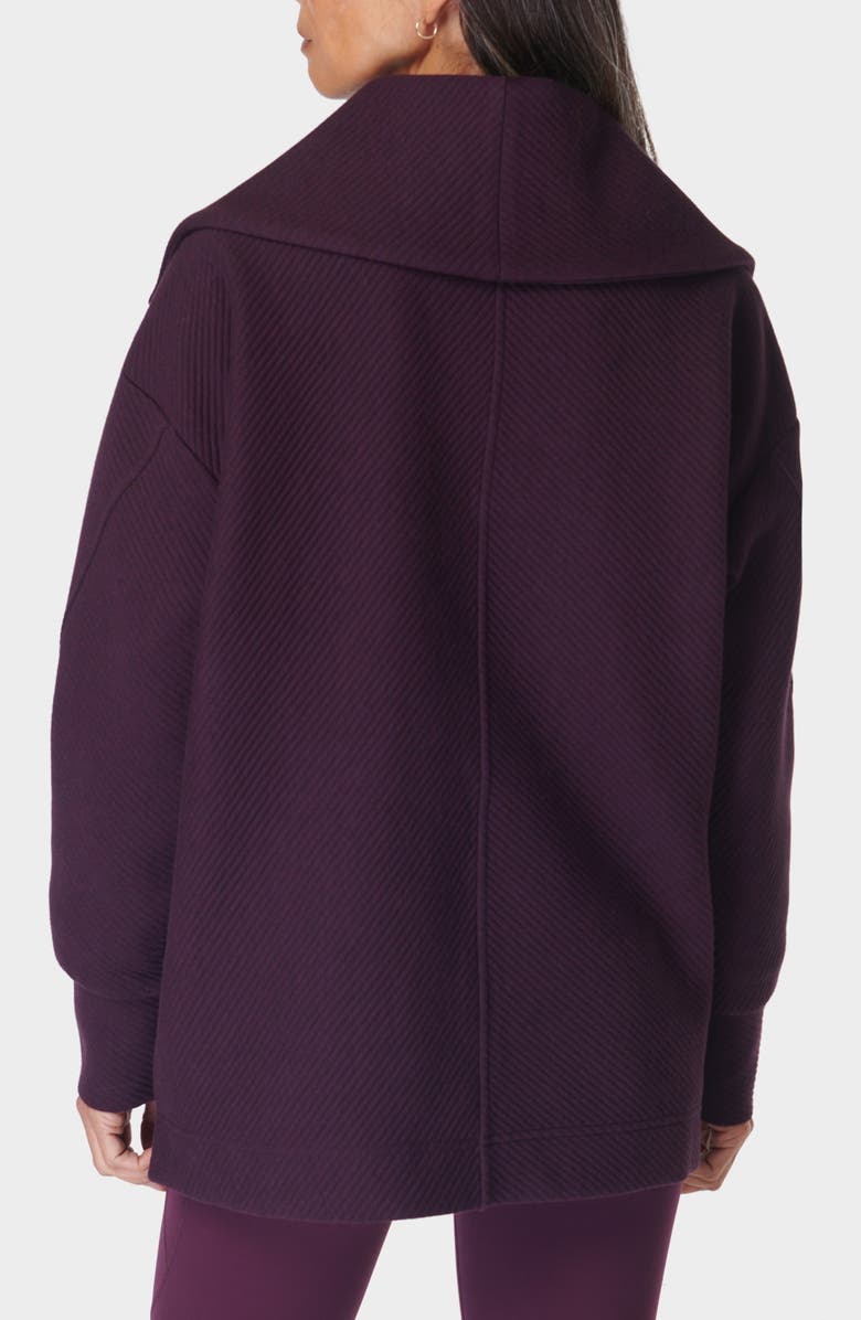 Sweaty Betty Radiant Oversize Half Zip Sweatshirt, Alternate, color, Midnight Cherry Purple