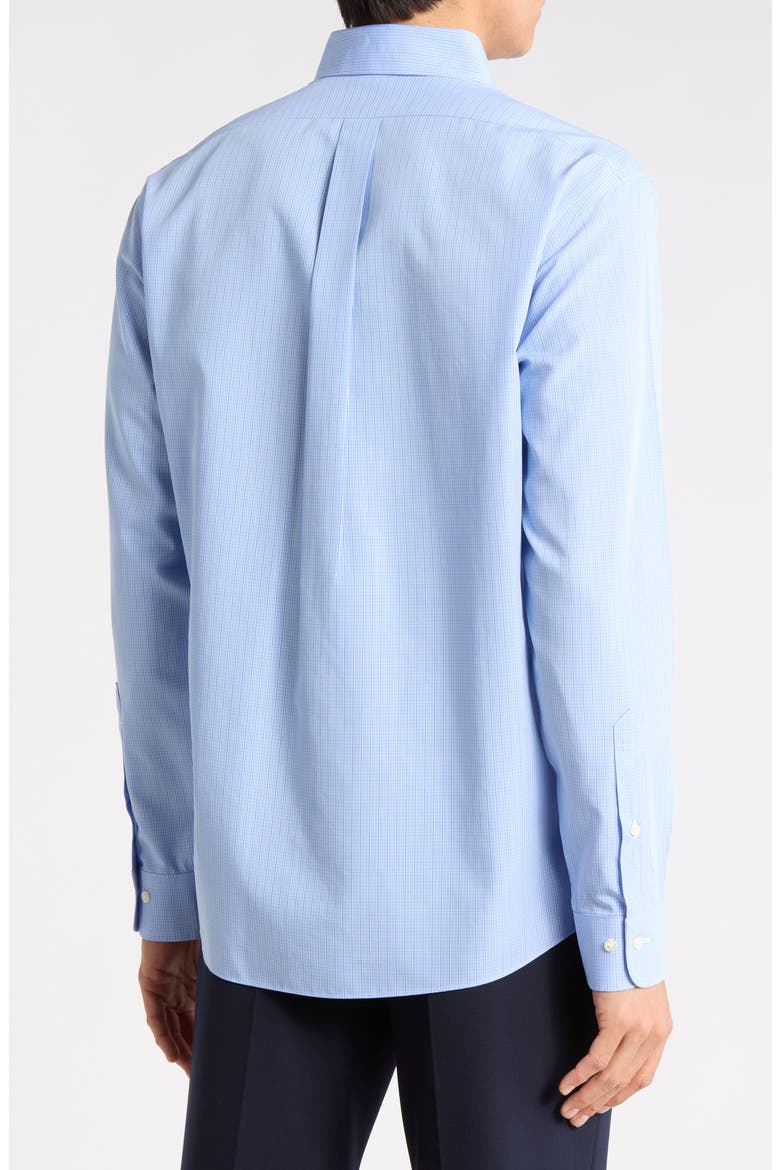 Regular Fit Plaid Non-Iron Cotton Dress Shirt, Alternate, color, OPEN BLUE