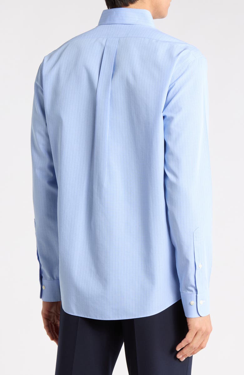 Brooks Brothers Regular Fit Plaid Non-Iron Cotton Dress Shirt, Alternate, color, Open Blue