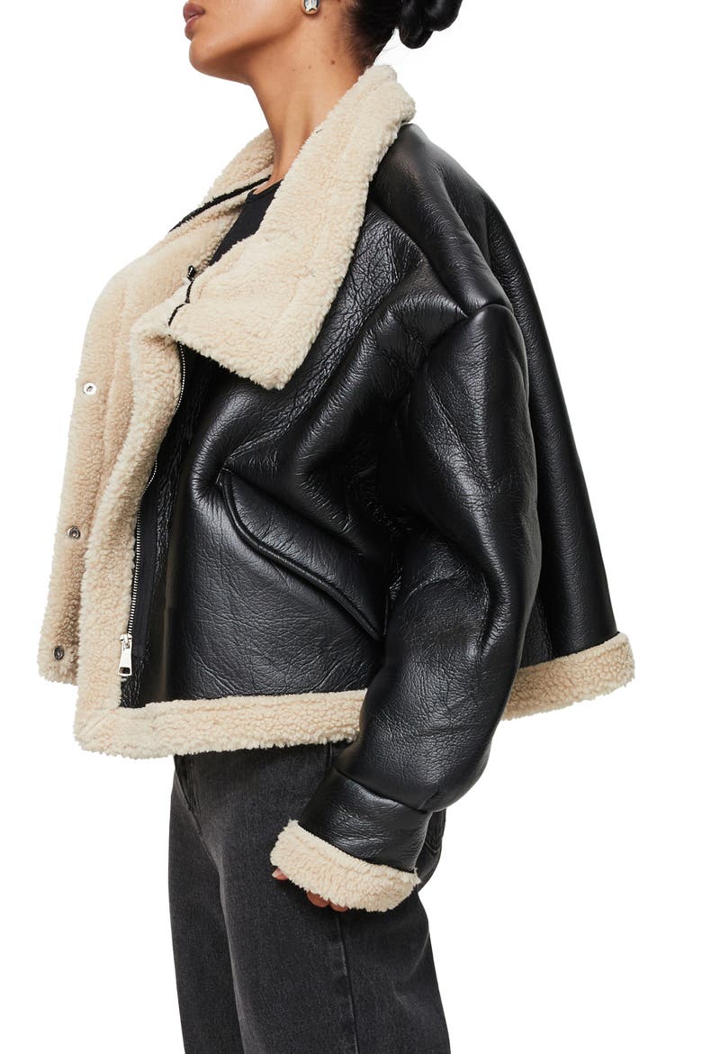 Kimmons Faux Shearling Jacket, Alternate, color, BLACK