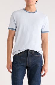 DENIM AND FLOWER Textured Crewneck T-Shirt