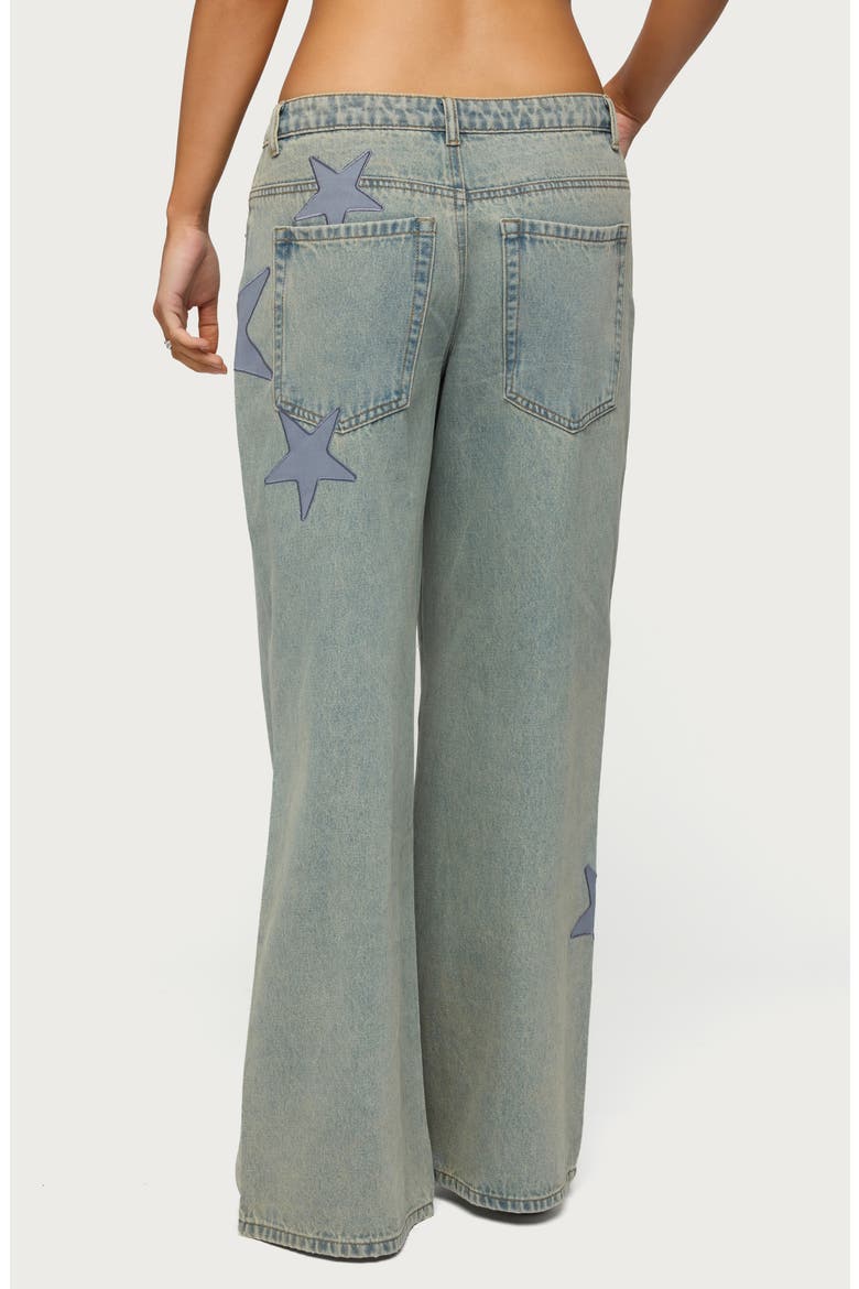 Trish Stars Low Rise Wide Leg Jeans, Alternate, color, BLUE-WASHED