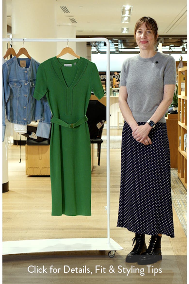 belted midi sweater dress Brigitte Ribbed Long Sleeve Belted Sweater Midi Dress