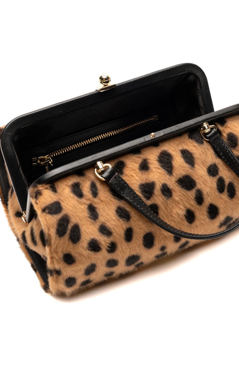 Frances Valentine Petit Michelle Cheetah Print Faux Fur Satchel, Main, color,