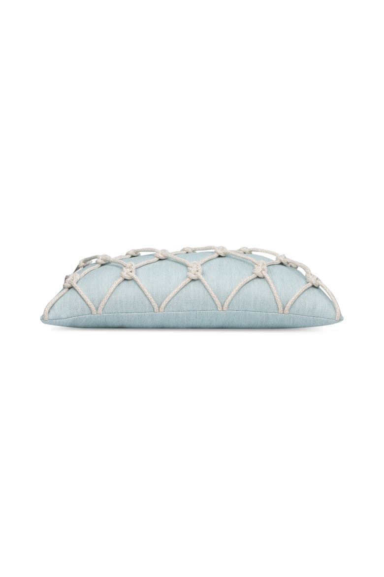 Latticework Hand-Knotted Indoor & Outdoor Woven Accent Pillow & Insert, Alternate, color, Opal