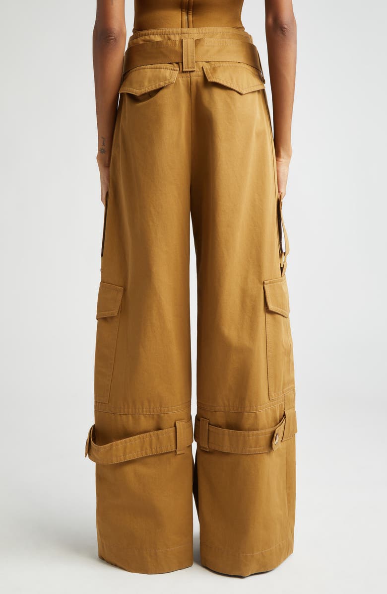 Zimmermann Belted Wide Leg Cotton Cargo Pants, Alternate, color,