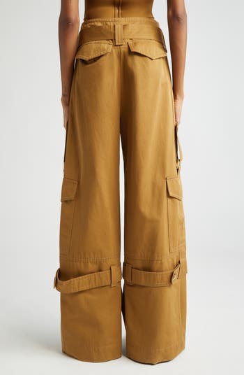【BAON】[unisex] Telki Banded String Wide Cotton Cargo Pants BAON】[unisex] Telki Banded String Wide Cotton Cargo Pants