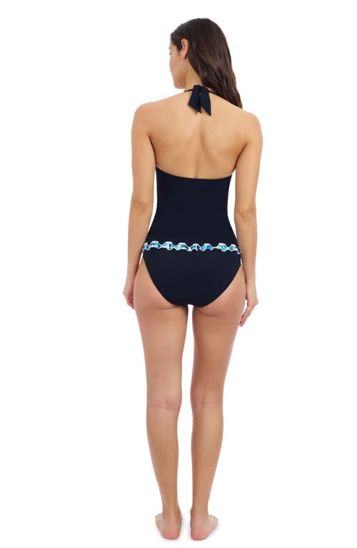 Profile By Gottex Gottex Bachata Tricolored Solid Halter Tankini Top In Black