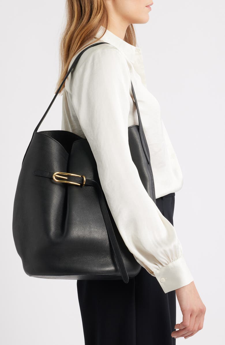 LIFFNER Large Belted Bucket Bag, Alternate, color, Black