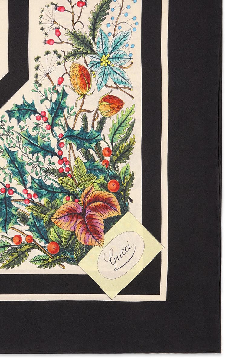 Gucci Floral Festival Print Silk Scarf, Alternate, color,
