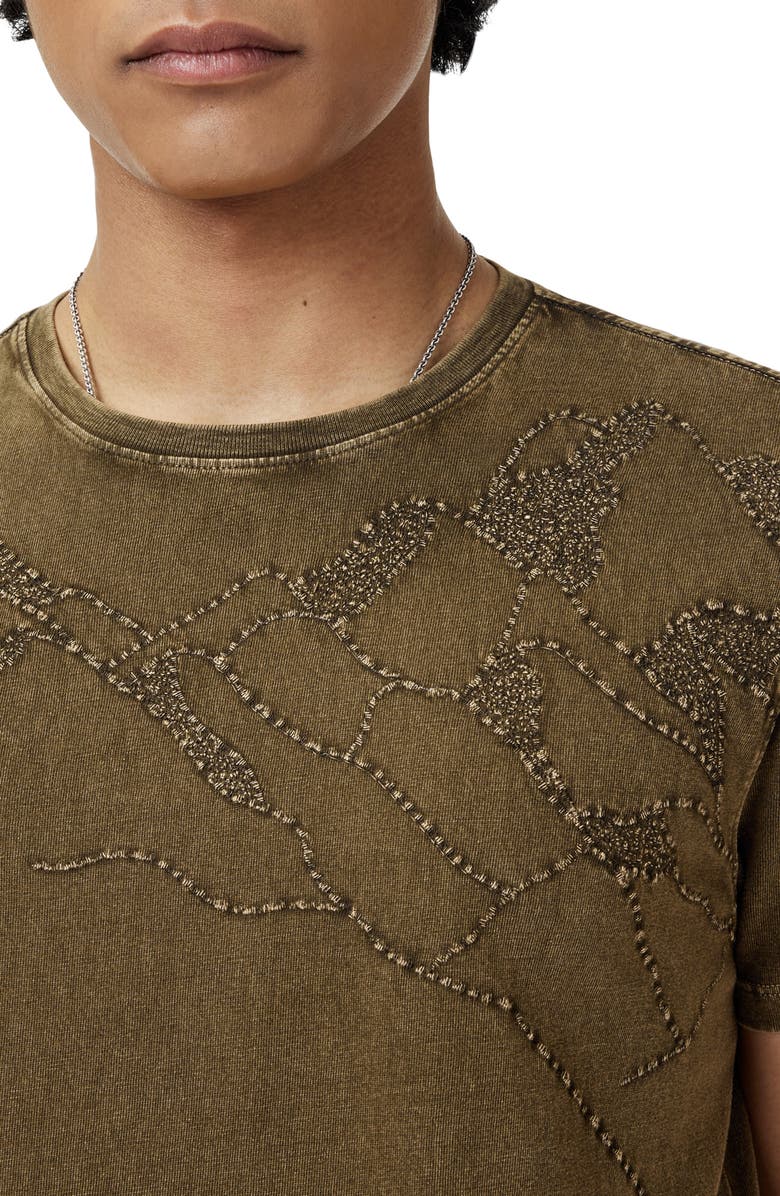 John Varvatos Desert Mountains Embroidered Organic Cotton T-Shirt, Alternate, color, Mushroom