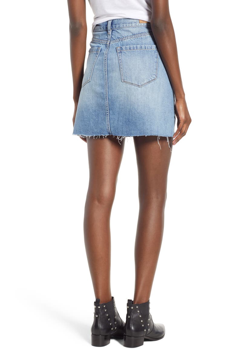 Raw Hem Denim Skirt, Alternate, color, SERENGETI