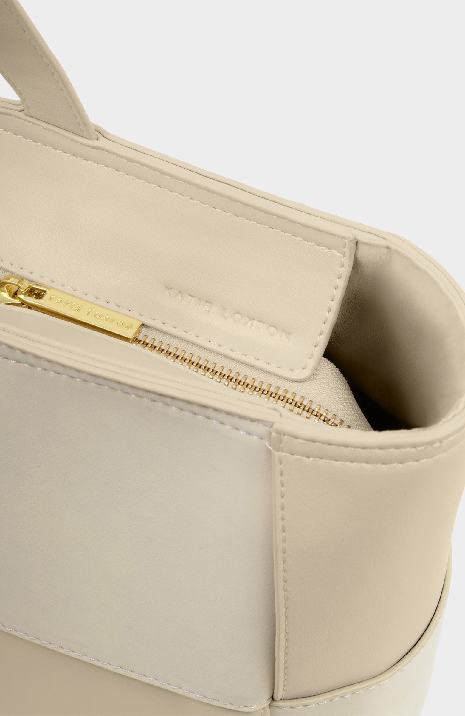 Katie Loxton Taya Woven Suedette Tote Bag, Alternate, color, Off White / Off White Suedette