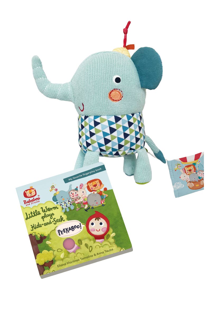 Lolo Elephant Hide-and-Seek Book & Plush Set, Main, color, Multi / Brown
