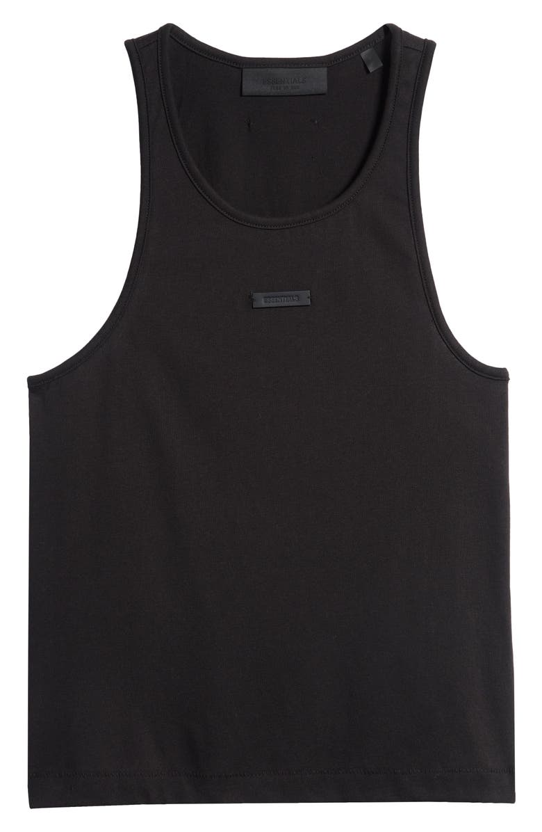 Fear of God Essentials Logo Cotton Blend Tank, Alternate, color, Grey