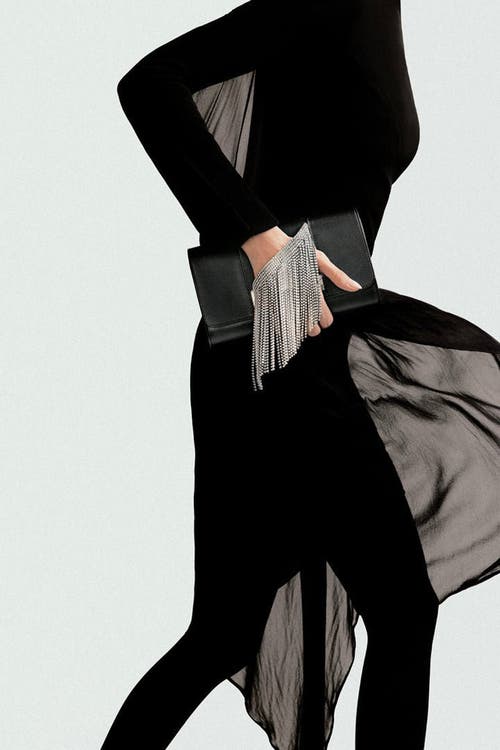 Perrin Paris L'eiffel Cascade Clutch In Black