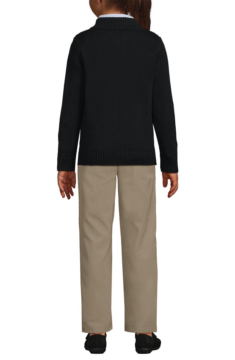 Lands' End School Uniform Kids Legacy Full Zip Cardigan, Alternate, color, 