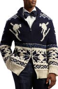 Ralph Lauren Purple Label Broomball Fair Isle Wool & Cashmere Zip Cardigan