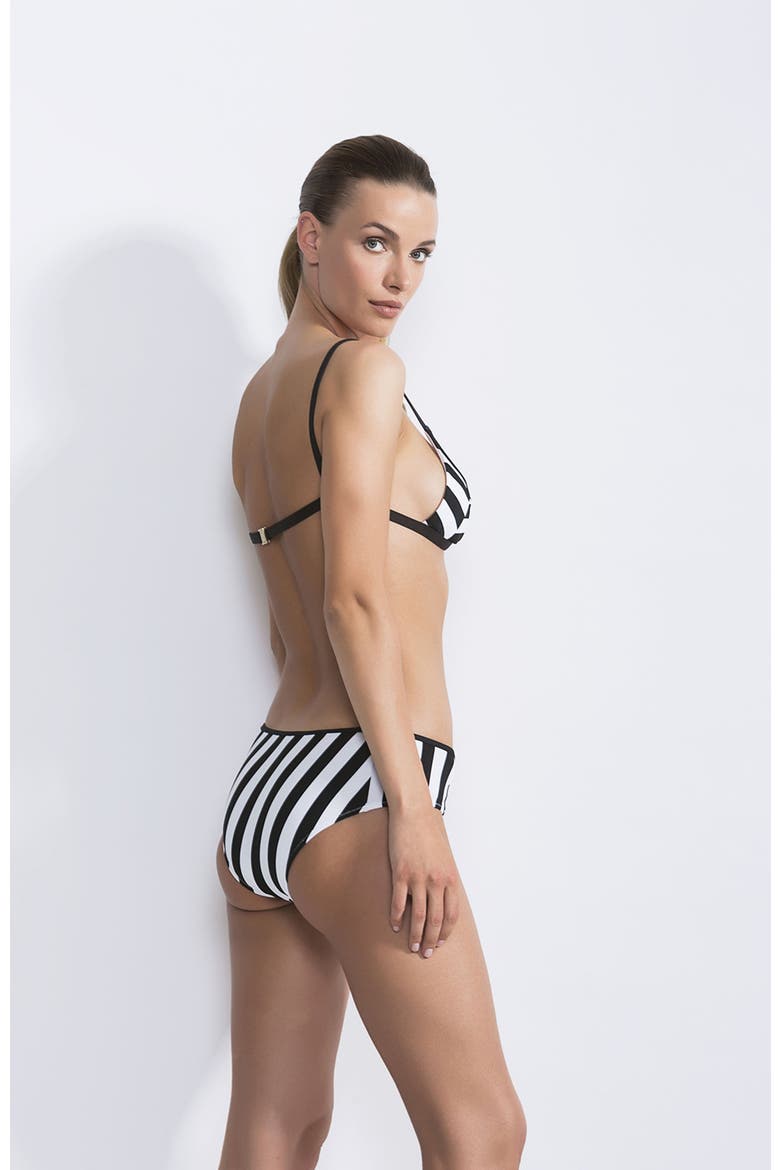 The Kinetic Stripe Triangle Bikini Set, Alternate, color, Black-White