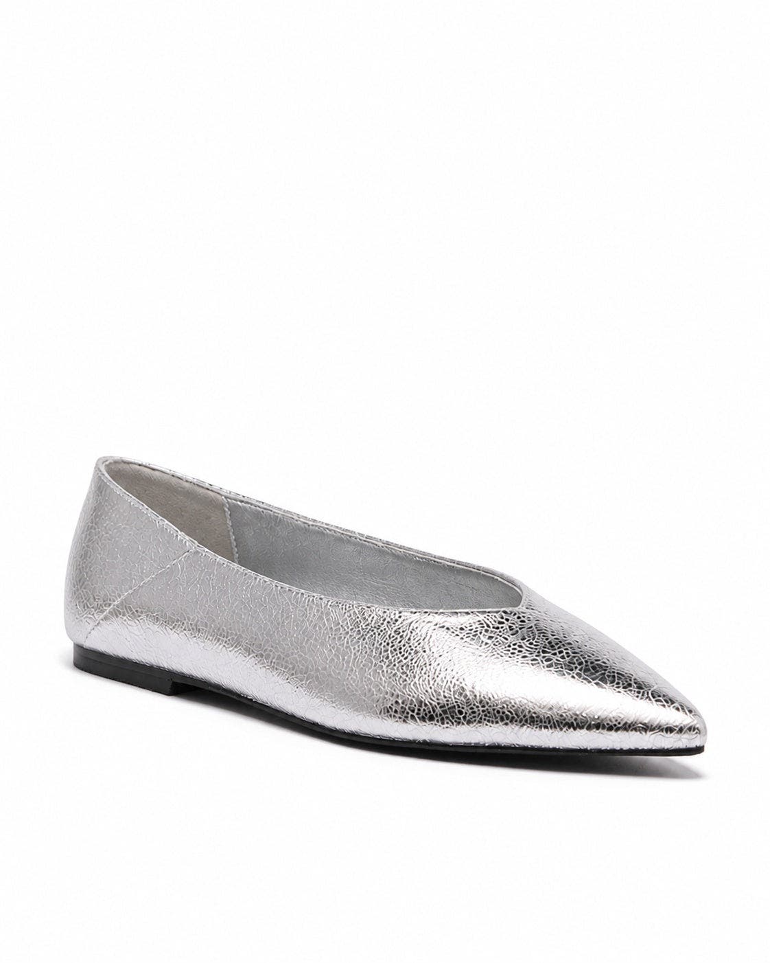 SILVER CRACKED METALLIC PU