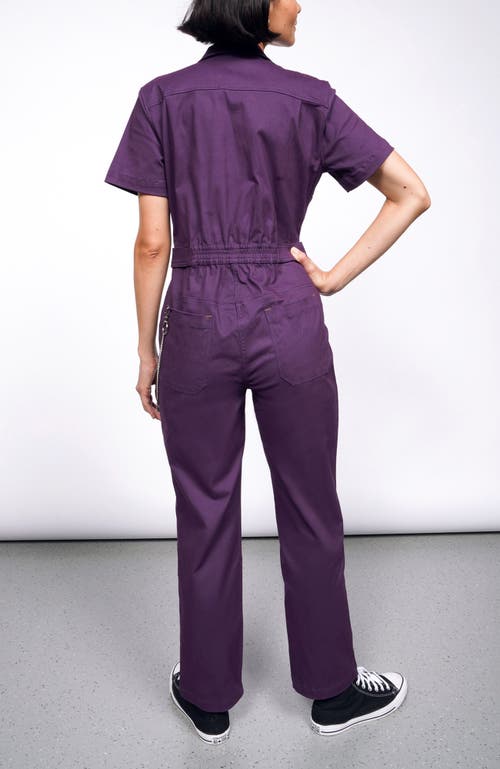 Wildfang Essential High Waisted Coverall In Purple
