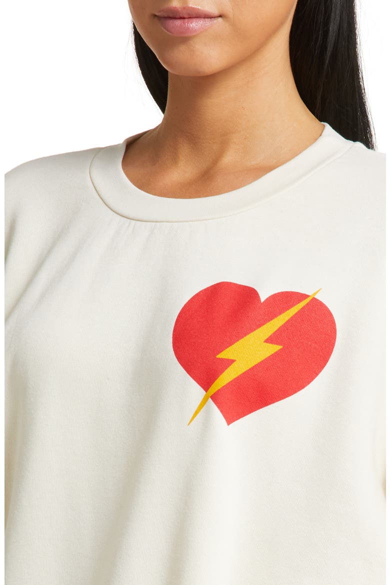 Bolt Heart Cotton Blend Sweatshirt, Alternate, color, VINTAGE WHITE